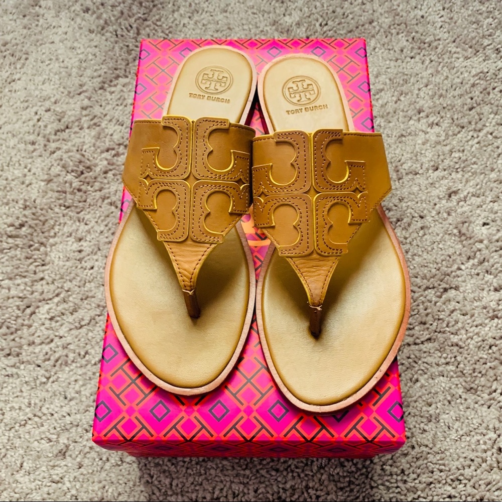Tory Burch Jamie Royal Tan Thong Sandals